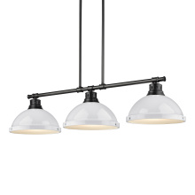 Golden 3602-3LP BLK-WH - Yep by Golden Lighting Duncan 3-light Island Light in Matte Black and White shade